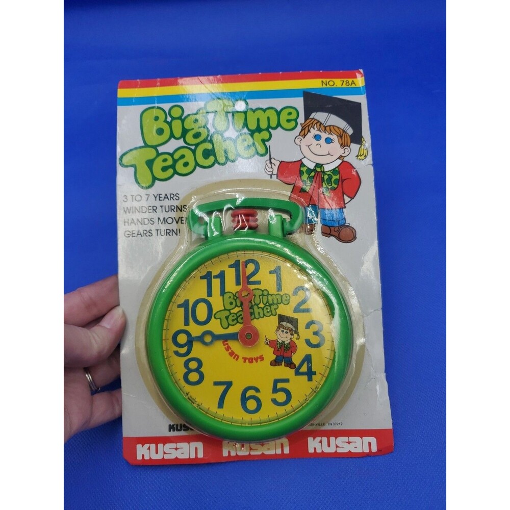 Vintage Kusan Clock Big Time Teacher Teaching Tool Children’s Numbers Clock NEW